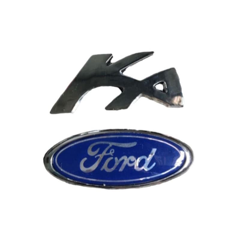 kit 2 peças emblema letreiro Ford Ka porta-mala ou grade ano modelo 2004 adiante ( ford med. Cm 9,5 Larg 3,8 )