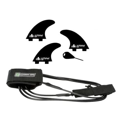 Leash Quebra-Mar 6´ Prancha Surf 2 Giradores+ Quilhas M3 Octopus
