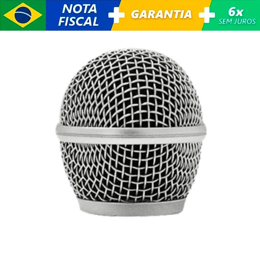 Globo Metálico Prata MXT P/ Microfone Sem Fio - AC1702