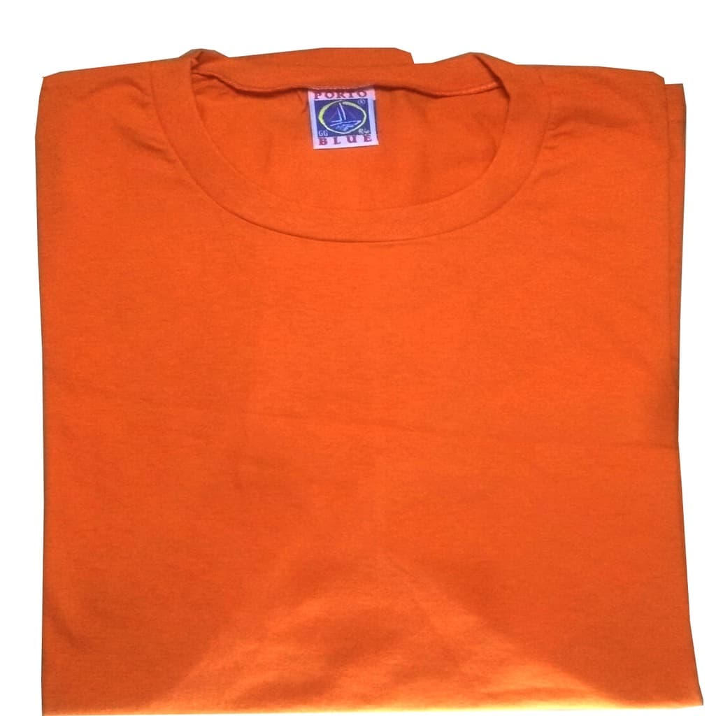Camiseta Laranja Algodão Masculina Colorida Premium Malha Penteada Plus Size Fio 30.1 PV 100% Algodão