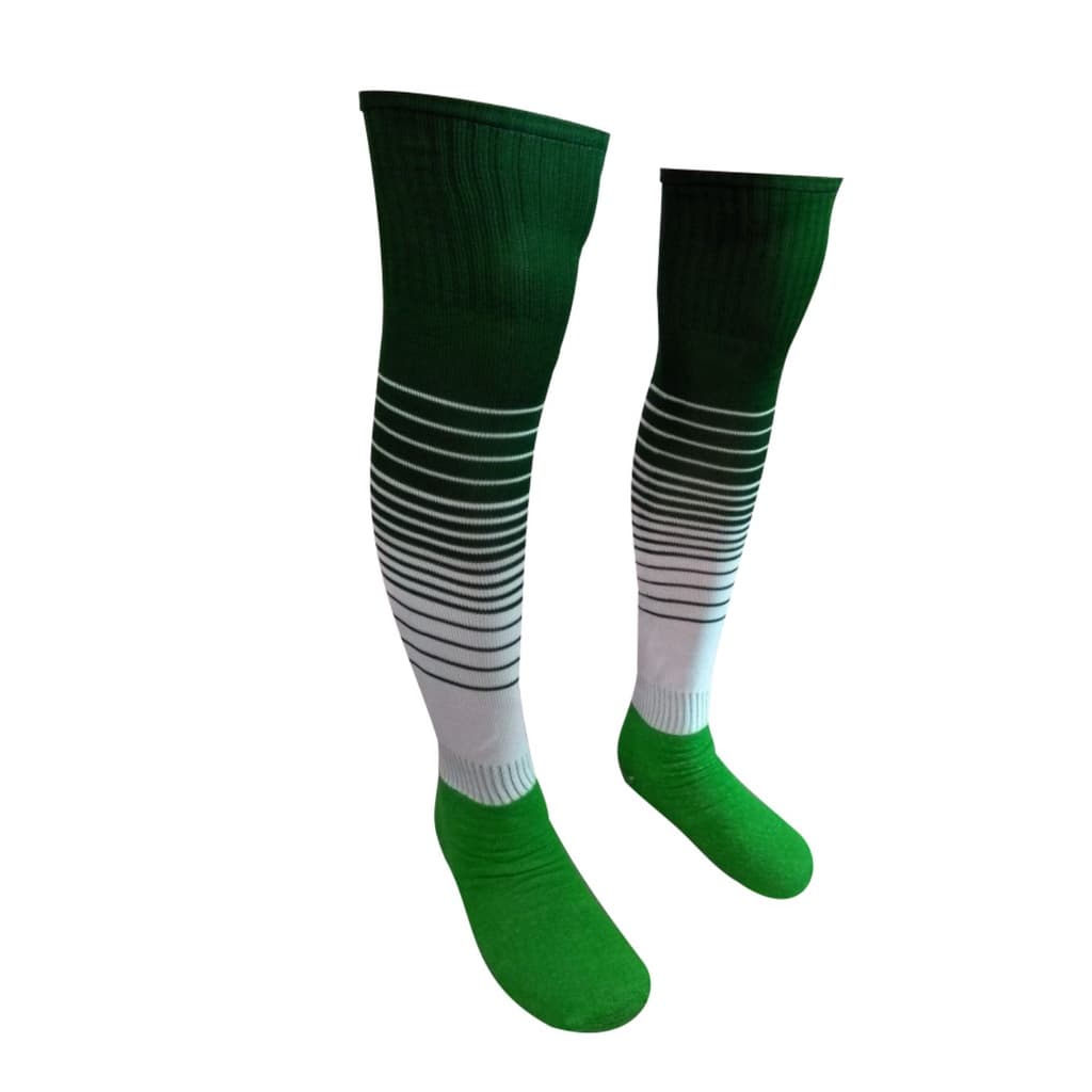 Kit 20 Meião Futebol Degrade Verde Bandeira C/ Branco ADULTO 38-43
