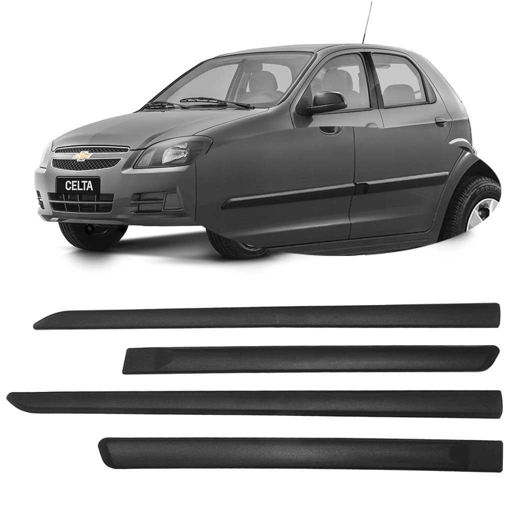 Friso Lateral Celta Prisma 2006 2007...2016 Preto 4 Portas Modelo Original