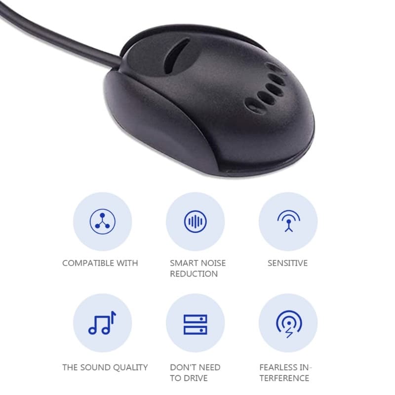 RUN Car Mount 3 5 Microfone Redução Ruído Externo Para Carro Estéreo