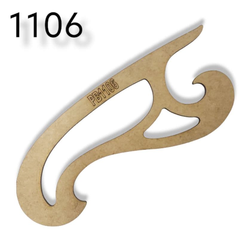 Régua Curva Francesa 1106 Mdf Costura Modelista Patchwork Promoção
