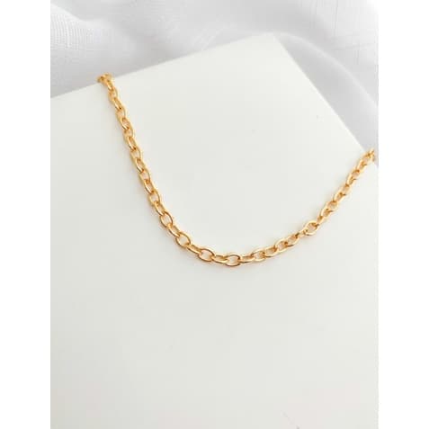 COLAR ELO PORTGUÊS MÉDIO FOLHEADO OURO 18K 40CM COMPRIMENTO