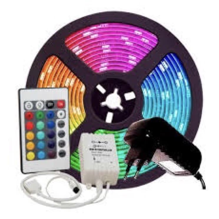 Fita led 3528 RGB com fonte 12v rolo 5 metros ip 65