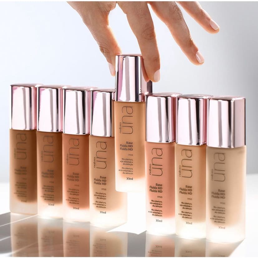 Base Natura Una Alta Cobertura Fluída HD  30ml - Ação Antissinais