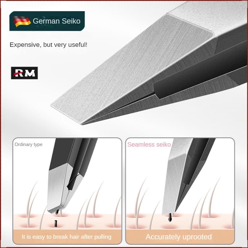 【 High-Precisão Do Grampo De Sobrancelha 】 Seamless Aparador De Sobrancelhas Alicate De Cortar Pestanas Pinça Sem Dor Alemã Seiko + 430 Barba Inoxidável Cabelo Selvagem