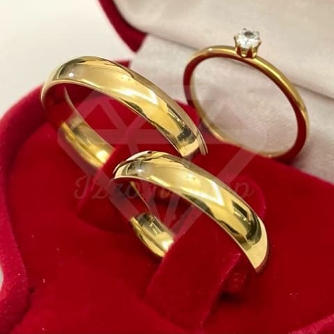 Par De Aliança De Moeda Antiga Redonda Banhada A Ouro 18K
