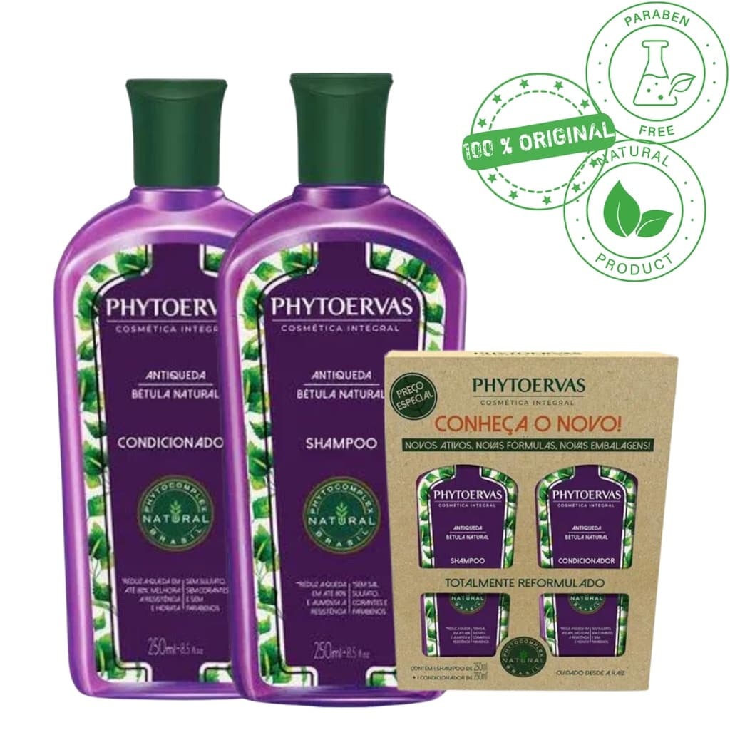 kit  Phytoervas  Antiqueda (Shampoo 250ml + Condicionador 250ml) Bétula Natural