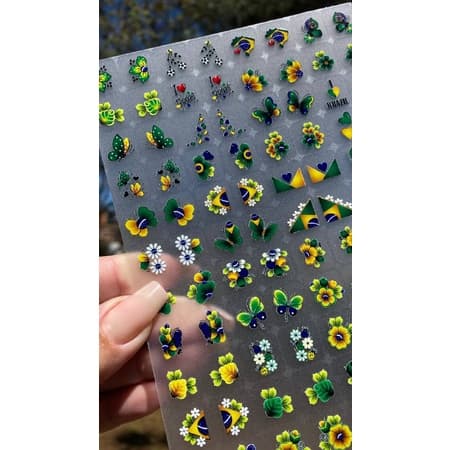 BIG Cartelão De Adesivos 3d  Para Unhas Com 96 Películas Modelo COPA DO MUNDO
