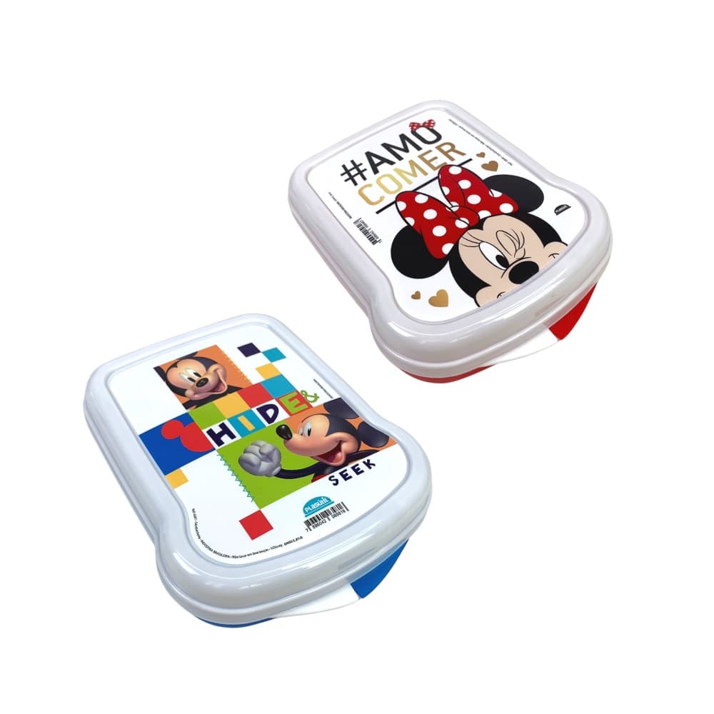 Lancheira Sanduicheira Escolar Minnie Ou Mickey Plastico