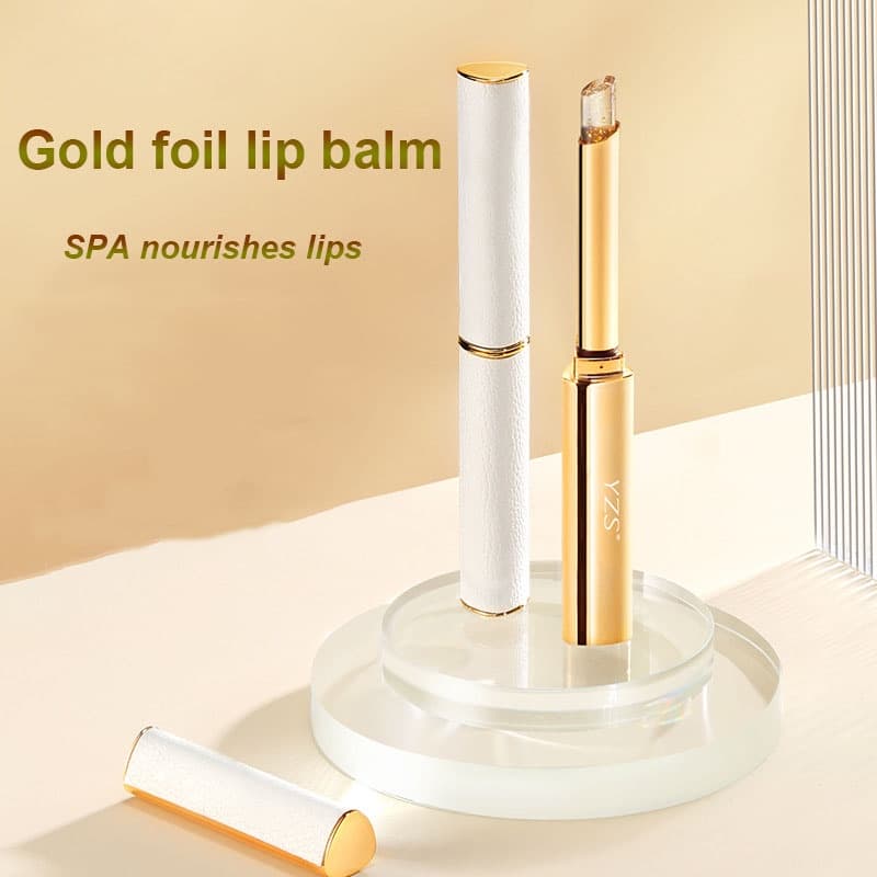 24k Lip Balm / Bálsamo Labial Hidratante De Folha De Ouro Com Hidrata Desbota / Linhas Para Os Lábios