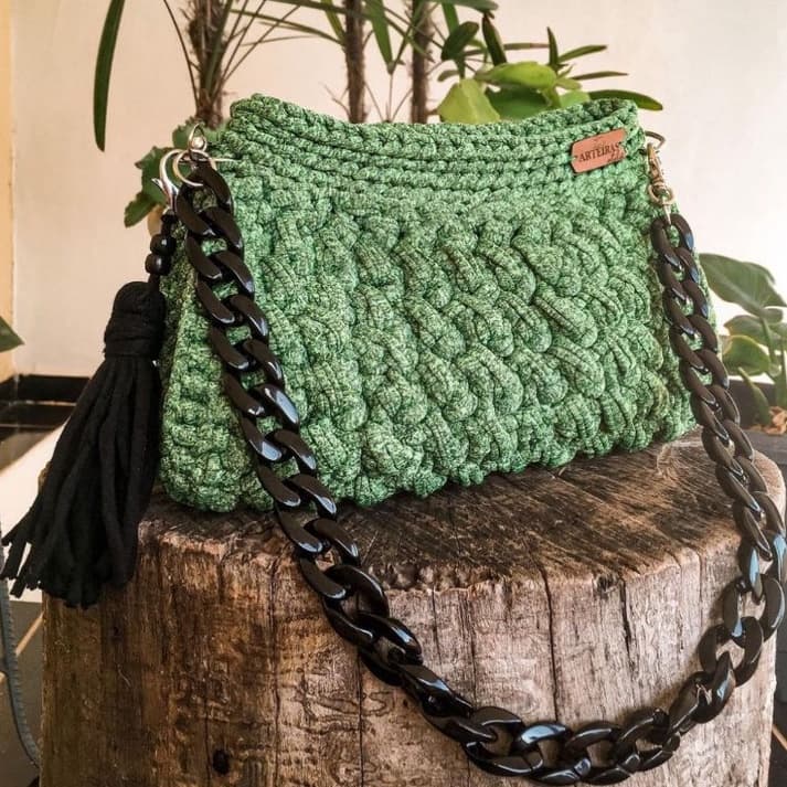 Bolsa de crochê / Bolsa de fio de malha / Bolsa de ombro