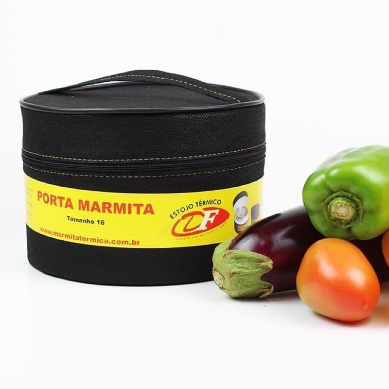 Marmita Térmica Redonda GRANDE N°16 Revestida Com Zíper, com Isopor e Alumínio! Capacidade para 1100ML