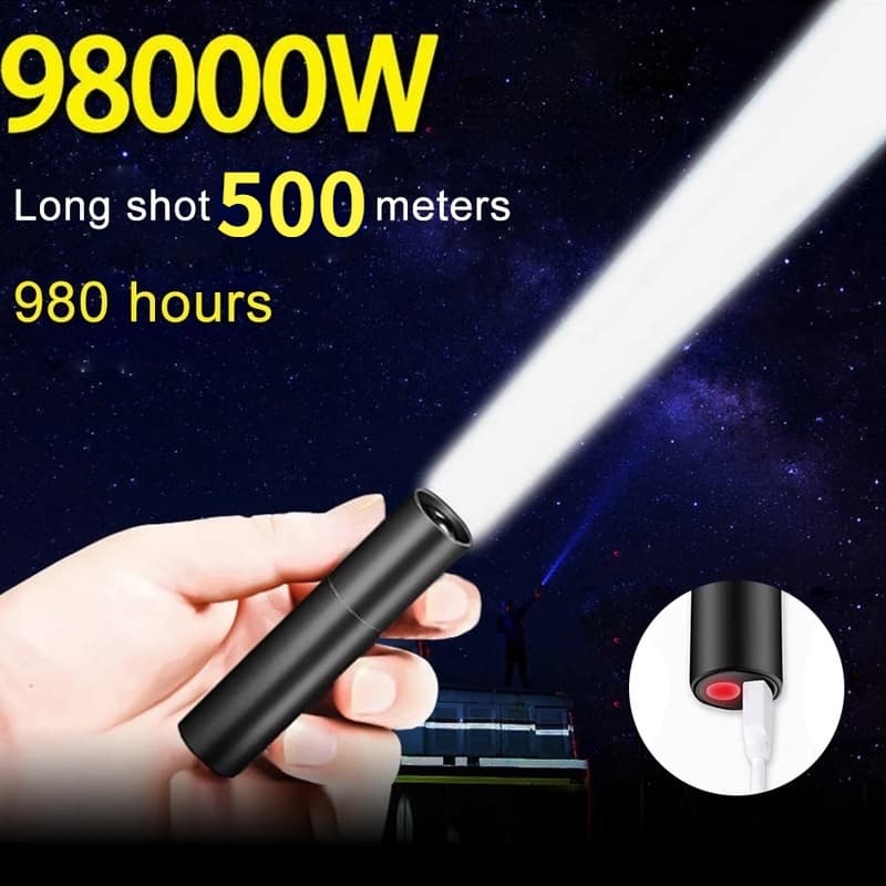 Lanterna Para Exterior À Prova D'água Luz Telescópica Zoom Resistente Queda/3 Modos Forte Flash Recarregável/Mini USB De Liga De Alumínio