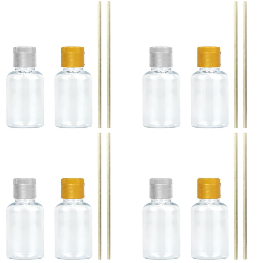 50 Kit Frasco Pet 30ml Aromatizador Difusor Tampas Varetas