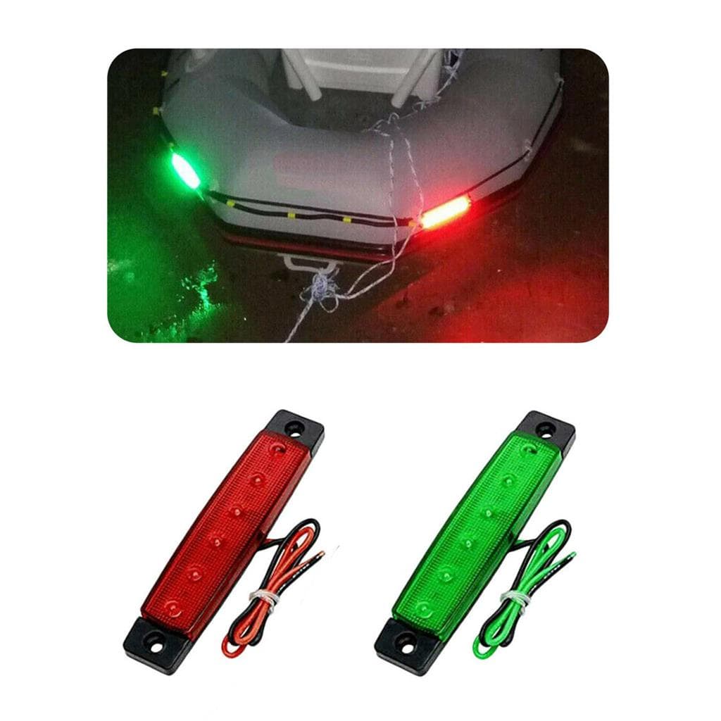 Kit 2 Luz Navegação 6 Leds Forte Verde Vermelho Bombordo Boreste Barco Lancha Promo