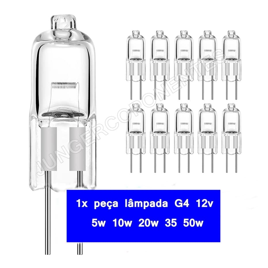 g4 bulbo de halogênio 12v 5w 10w 20w 35 50w g4 lâmpadas de halogéneo luz globo  jc bi-pino lâmpada led branco quente substituir lâmpada Lâmpadas LED soquete Tomada  Suporte porcelana