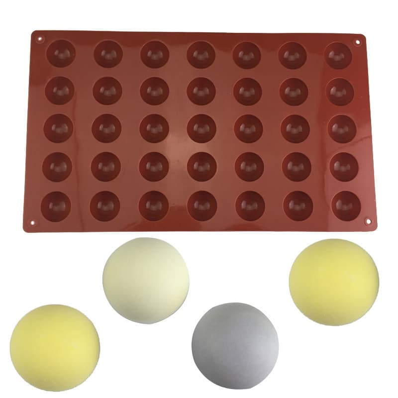 Novo Forma Redonda Molde De Bolo Marrom Meia Bola Esfera Silicone Chocolate Sobremesa DIY Decoração