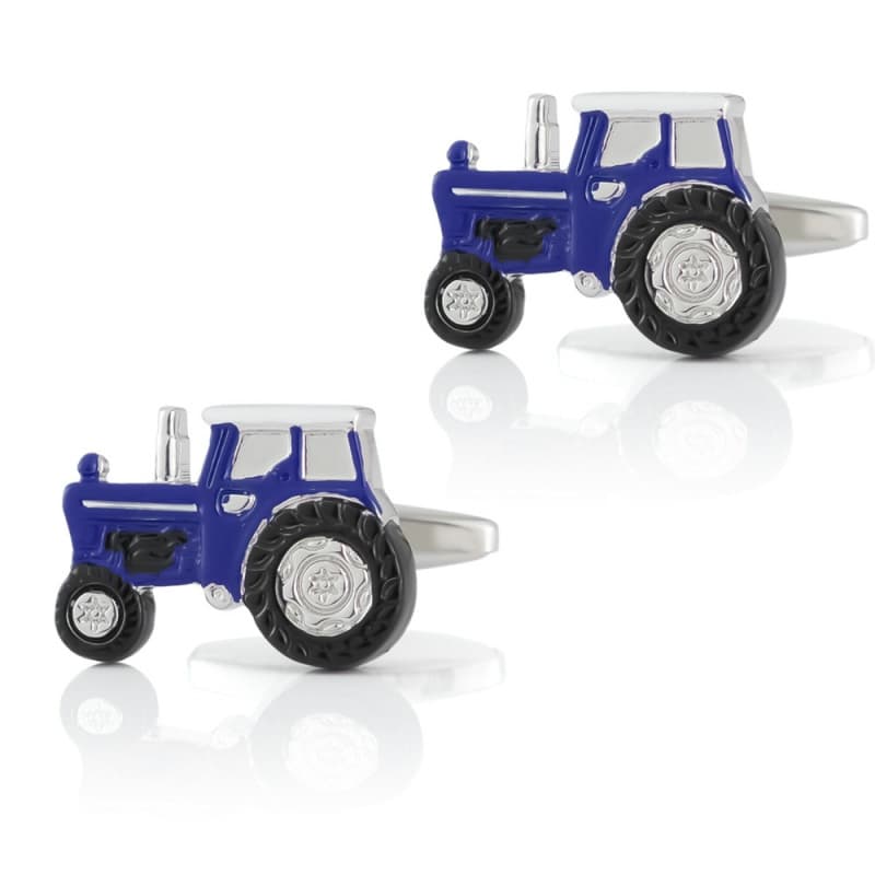 Acessórios de Moda: Abotoaduras Novas em Azul, com Esmalte de Pintura de Trator, Abotoaduras de Metal para Camisa France