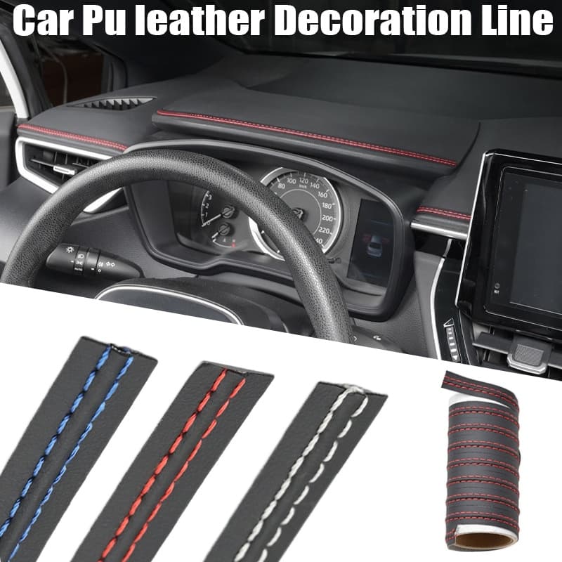 0,5m/2m Couro Pu Automóvel Auto-Adesivo Faça-Você-Mesmo Fitas Flexíveis Linha Decorativa Autocolante Acessórios De Estilo Interior