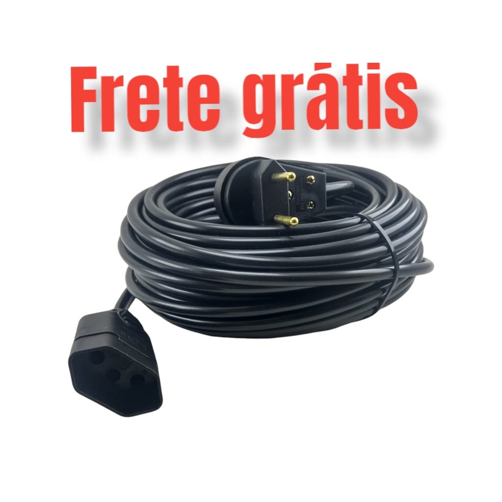 Extensão Elétrica 10 Metros 10a Cabo Pp2x1,0mm Plug Reto