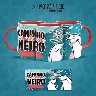 CANECA PERSONALIZADA PACK FLORK PROFISSÕES BENTO MEME - CANECA CERÂMICA BRANCA PERSONALIZADA