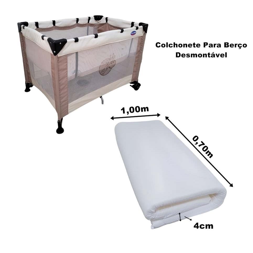 Colchonete Para Berço Desmontável Capa Protetora Camping Chiqueirinho Dobrável Promoção