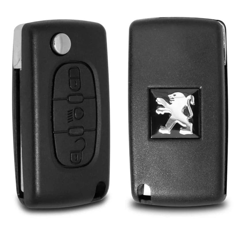 Chave Canivete - Peugeot 307, 308, 408 - Somente a Capa, Com Emblema, 3 Botões, CE0536
