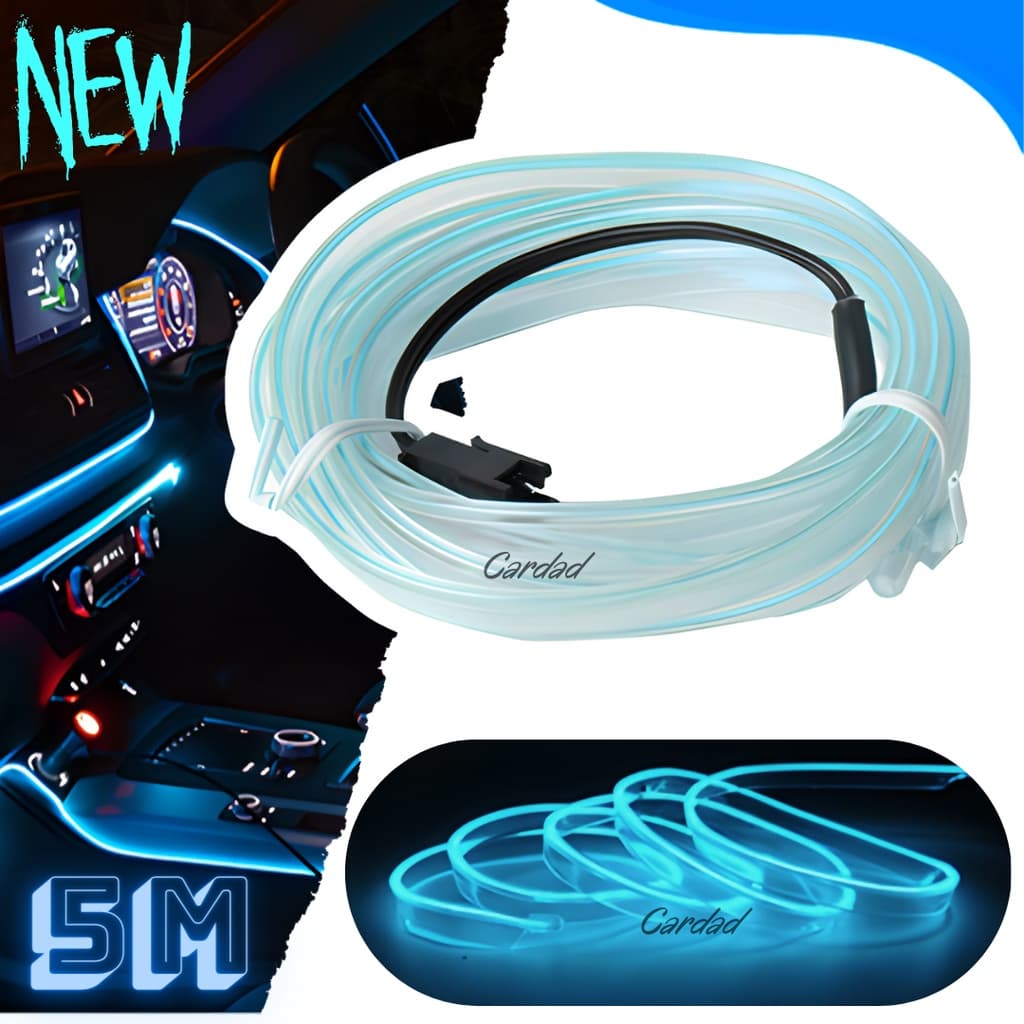 Fita Led Luz Interna Neon Painel Carro 5m Metros Tunning flexivel automotivo