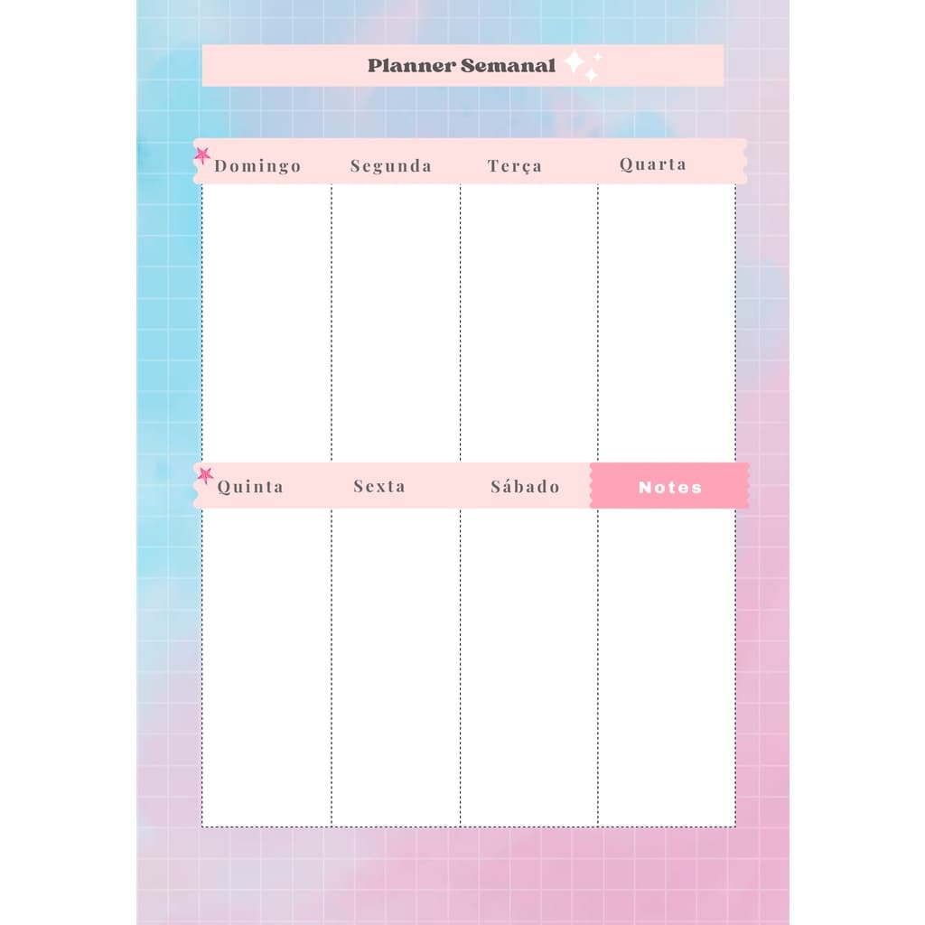 Refil Planner Semanal ImaginaMika - Caderno de Discos - Caderno Inteligente - Bujo