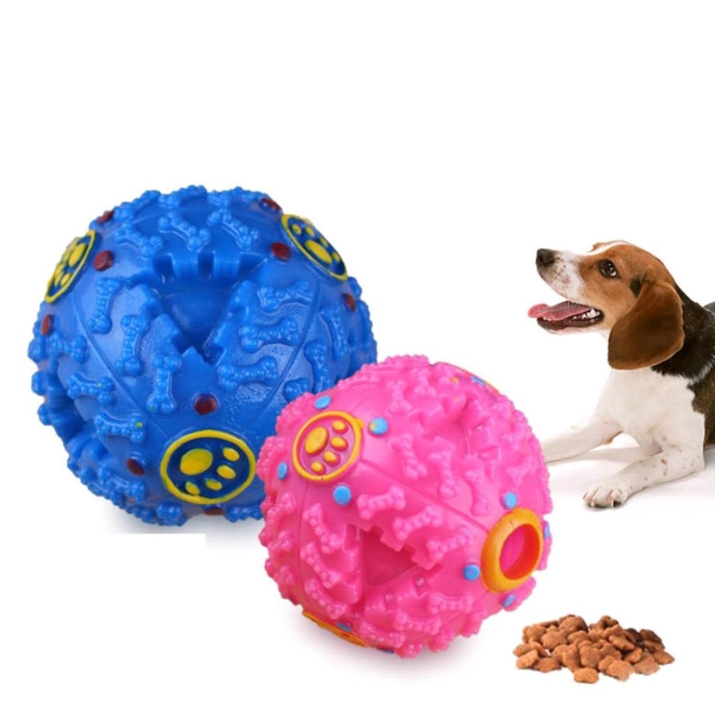 Bola Porta Petisco Para Cachorros Brinquedo Pet 7 cm PRETA / ROSA / AZUL