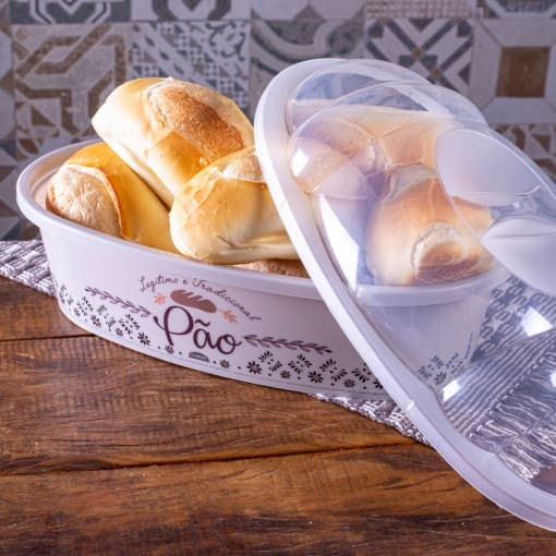 Pote Porta Pão Com Tampa  Plasútil