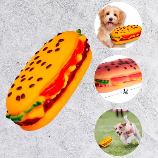 Brinquedopara pets  Sanduiche De Borracha Mordedor 1 UNIDADE REF: PET455