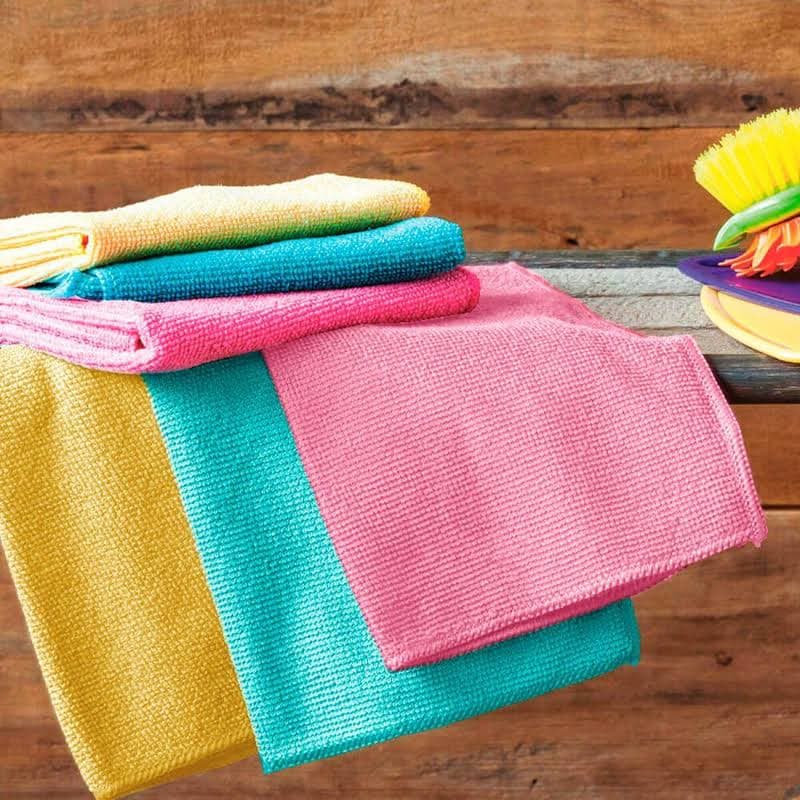 Kit Pano Flanela Microfibra Limpeza Multiuso Ultra Absorvente 30x30cm Camesa