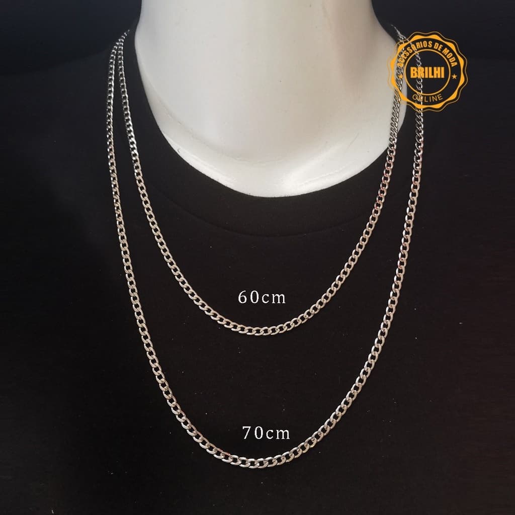 Presente masculino de dia dos namorados 3,8 mm corrente fina masculina