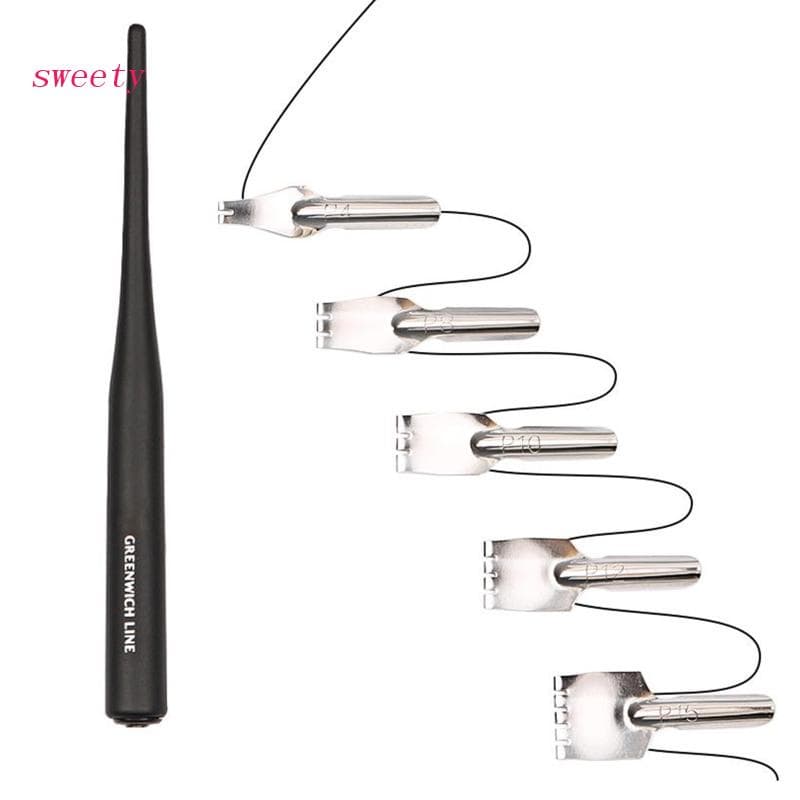 6Pcs Caligrafia Conjunto Caneta Dip Set Pen Handle 5 Vários Bicos Para Escrita Letras Góticas