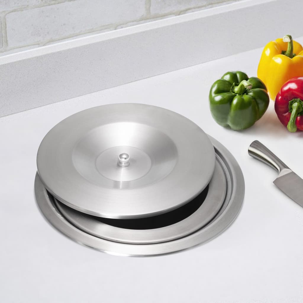 Lixeira Embutir Pia Cozinha Granito 5L Aluminio Escovada