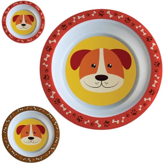 Pratos infantil introdução Alimentar Pratinho Raso p/ Bebê de Animais 22cm