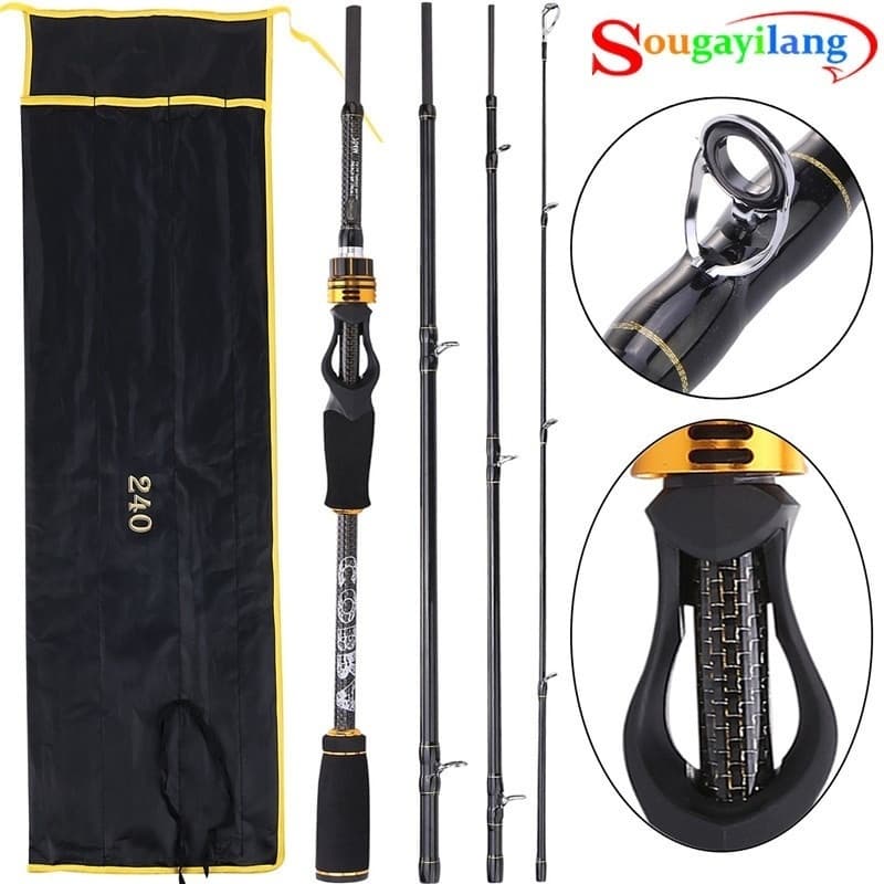 Sougayilang Varas De Pesca Fundidas , 1.8m , 2.1m , 2.4m , Com Fibra De Carbono De 24 Toneladas , Assento De Carretel Se