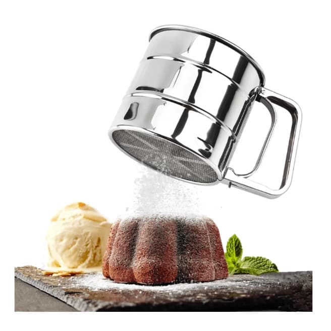 Peneira Caneca Polvilhado Aço Inox Manual Tapioca Farinha