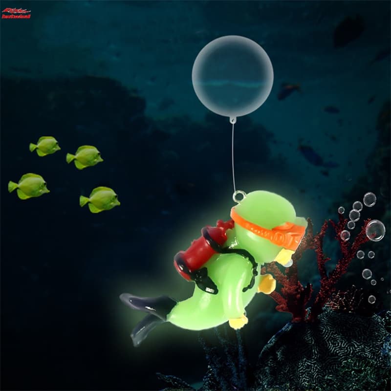 Acessórios Luminosos Para Aquário De 1 Peça Mergulhador Simulado Em Resina