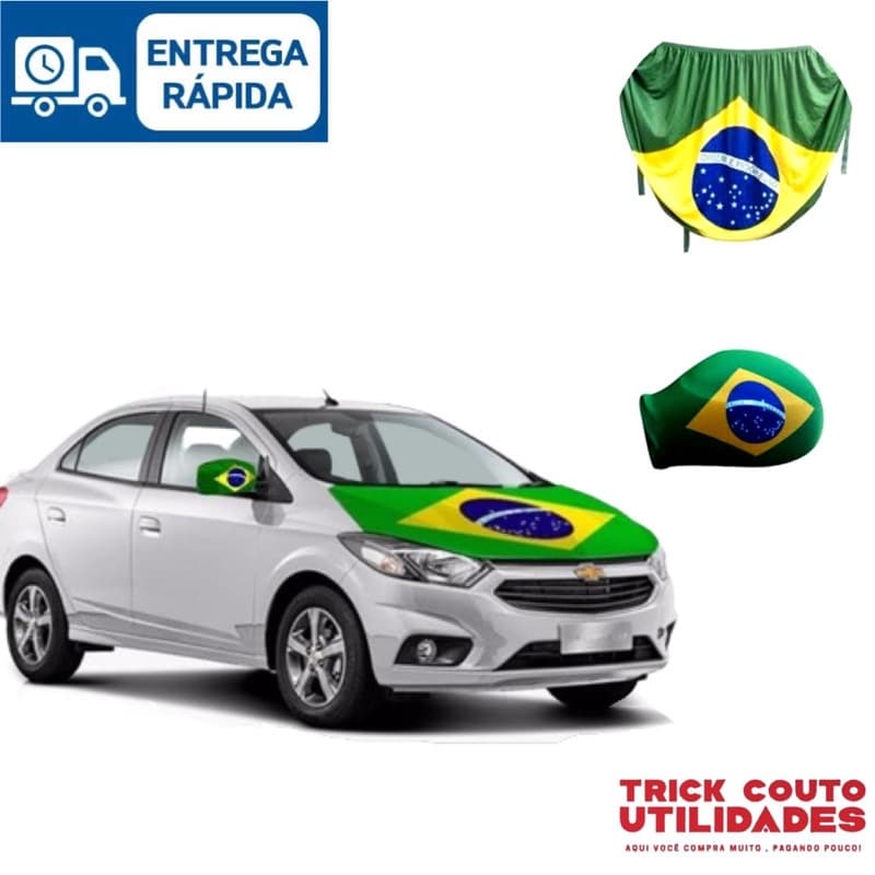 Bandeira do Brasil Para Carros Capo e Retrovisor