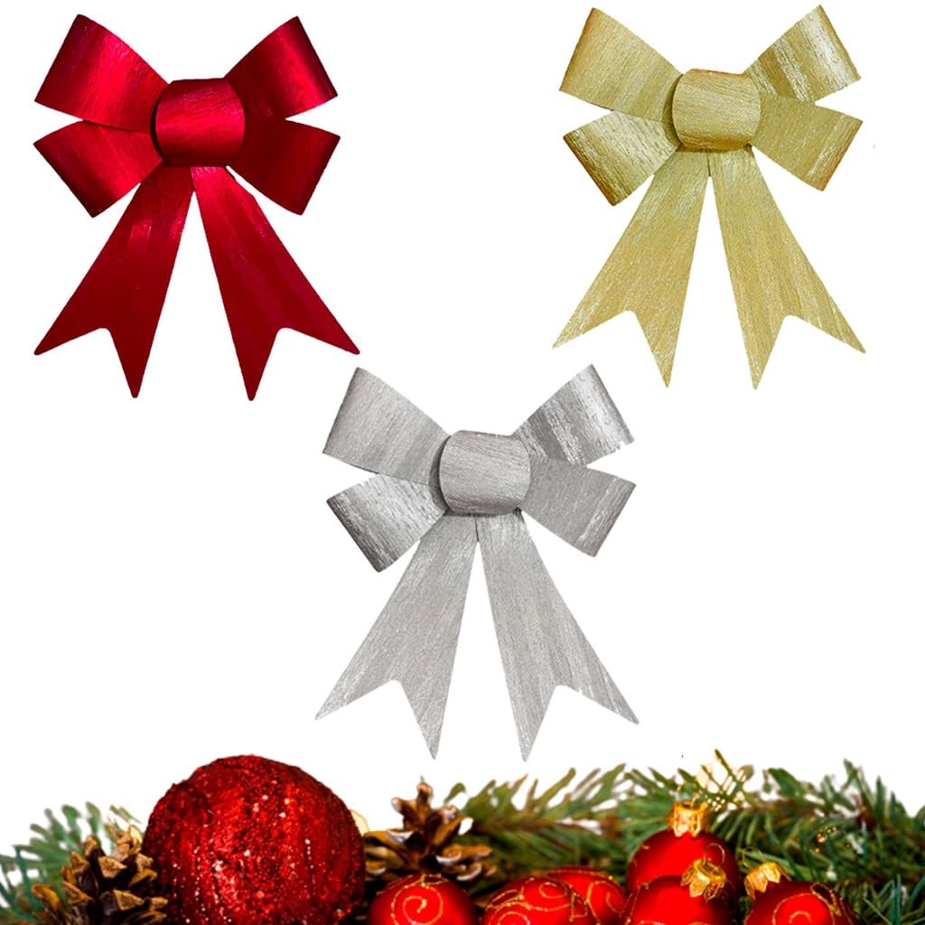 Enfeites Laços Cintilante Natalinos Árvore de Natal Decoração Natalina