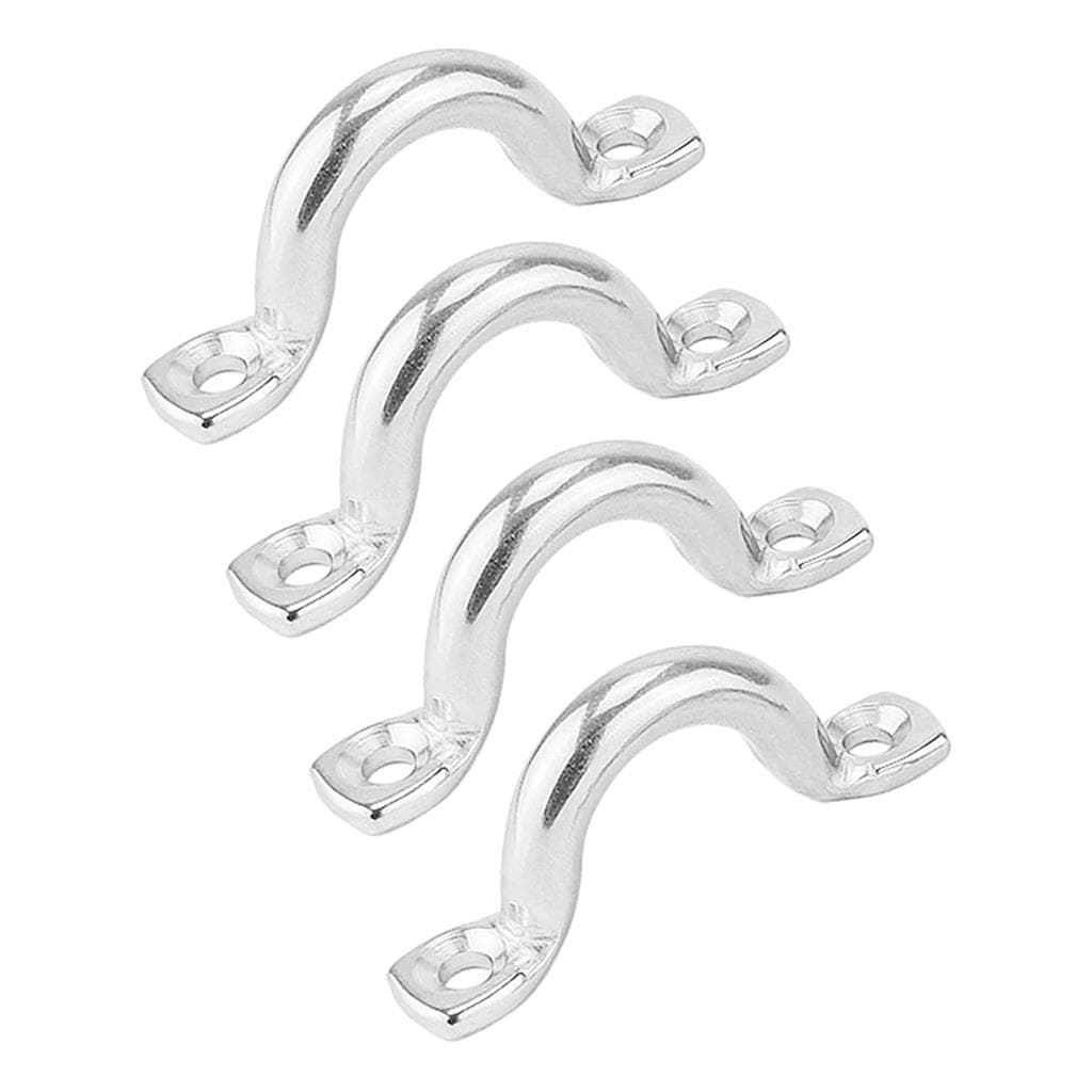 Kit 4 Alça Ômega Convés Inox Capota Náutica Amarrar Cabo Corda Defensa Barco Lancha 4mm Promo