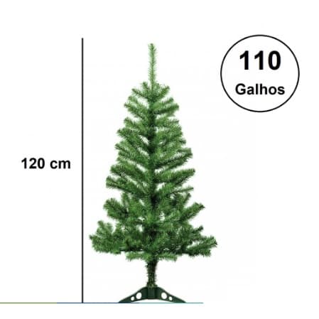 Árvore de Natal Pinheiro Tradicional 120 cm com 110 Galhos