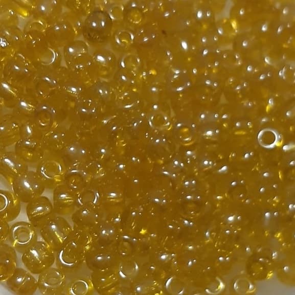 Miçanga de Vidro Amarelo Mel 4mm  Amarelo  -  Com Furo Passante Com Aproximadamente 30gr