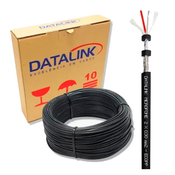 CABO MICROFONE BALANCEADO ESTEREO DMX ROLO C/ 50 METROS