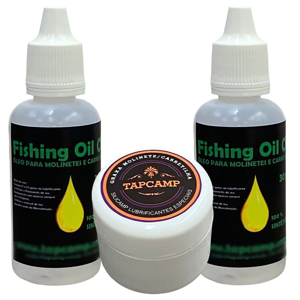 Kit Graxa + 02 Óleo Lubrificantes para Carretilhas E Molinetes de pesca